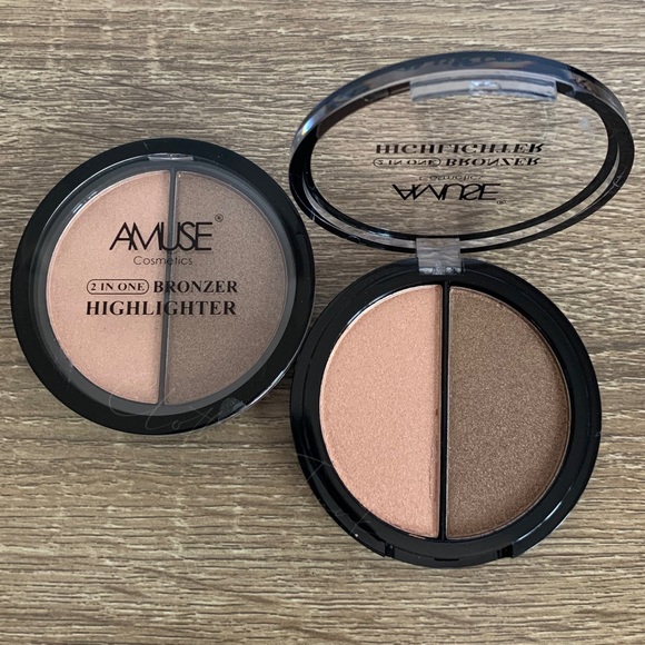 Amuse 2-in-1 Bronzer Highlighter - Light Pink/Light Brown - Picture 1 of 3